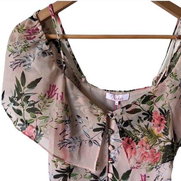 NWT Parker floral flutter sleeve peplum top size xs - Picture 2 of 13
